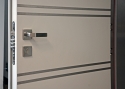 ADLO - Security Termo door ADUO, atypical slat design, flat slats Anticoro, rossette fitting