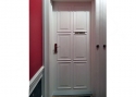 ADLO - Security door ADUO, atypical slat design LR 350, apartment entrance door in Copenhagen