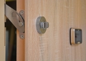 ADLO - Security door TEDUO, security door guard Glossy Chrome, digital viewer Basic Champagne