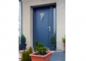 ADLO – exterior Termo door ARDEN, slat L-100, oval slats, RAL-sprayed, side skylight
