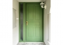 ADLO - Exterior Termo door TEDUO, profile design FV-30, F251, door surface RAL 6011, side skylight