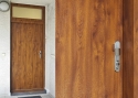 ADLO - Exterior Termo door TEDUO with top skylight, surface facing of the doorframe and skylight in Termal finish