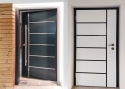 ADLO - Exterior Termo door, two-coloured, glass, vertical oval doorpull, dimension 90cm x 210cm