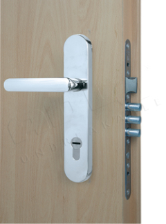 Rostex T807 security fittings, Round, Chrome Stainless steel shiny, Handle - Handle