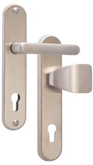 Rostex T802 security fittings, Round, Stainless steel matt, Handle - Square handle