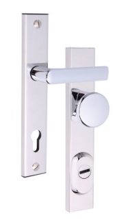 Security fitting Rostex R1, Square, Chrome Stainless steel polished, Handle - Ball