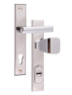 Security fitting Rostex R1, Square, Chrome Stainless steel polished, Handle - Handle oval glossy, Handle - Square handle