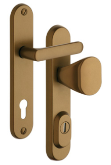 Rostex R1 security fittings, Round, Bronze, Handle - Oval handle