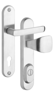 Rostex R1 security fittings, Round, Stainless steel matt, Baryt, Handle - Square handle