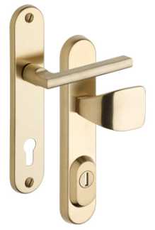 Rostex R1 security fittings, Round, Stainless steel matt Titan, Brit, Handle - Square handle
