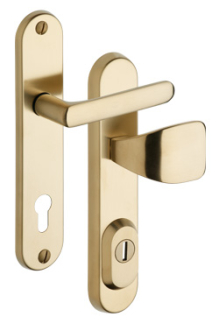 Rostex R1 security fittings, Round, Stainless steel matt Titan, Exclusive, Handle - Square handle