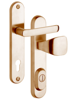 Rostex R1 security fittings, Round, Stainless steel matt Titan, Baryt, Handle - Square handle