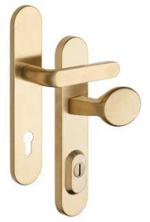 Security fitting Rostex RX1-50 RC3, Round, Stainless steel matt Titan, Solid, Handle - Teardrop handle