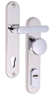 Security fitting Rostex Fest, Round, Chrome Stainless steel polished, Handle - Ball