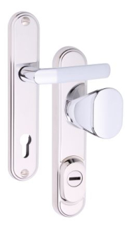 Security fittings Rostex R1 Decor, Round, Chrome Stainless steel, Handle - Oval handle