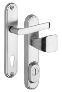 Security fittings Rostex R1 Decor, Round, Stainless steel, Matt, Handle - Square handle