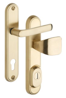 Security fittings Rostex R1 Decor, Round, Stainless steel, Matt, Handle - Square handle
