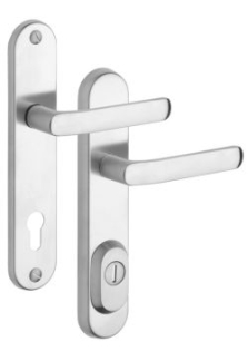 Security fitting Rostex R4, Round, Stainless steel matt, Baryte, Handle - Handle