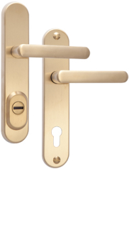 Security fitting Rostex R4, Round, Stainless steel matt Titanium, Exclusive, Handle - Handle