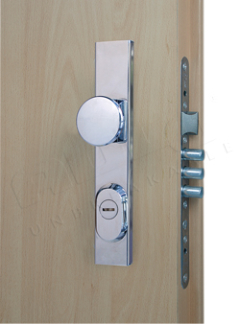 Security fitting Rostex R1, Square, Chrome Stainless steel, Ball - Ball