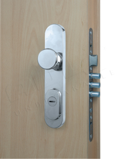 Security fitting Rostex R1, Round, Chrome Stainless steel, Ball - Ball