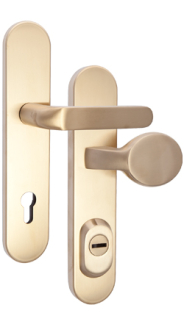 Rostex RX1-50 RC4 security fittings, Round, Stainless steel Matt, Solid, Handle - Teardrop handle