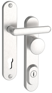 Rostex R1 security fittings, Round, Stainless steel matt, Exclusive, Handle - Ball