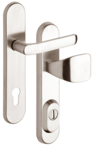 Security fittings Rostex RX1-50 RC4, Round, Stainless steel, Matt, Exclusive, Handle - Square handle