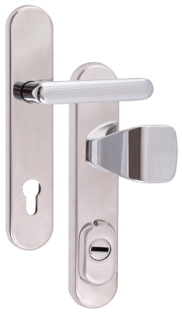 Security fittings Rostex RX1-50 RC4, Round, Chrome Stainless steel, Glossy, Exclusive, Handle - Square handle
