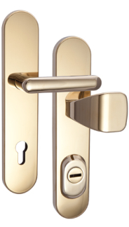 Security Rostex RX1-50 RC4 fittings, Round, Titanium glossy, Exclusive, Handle - Square handle