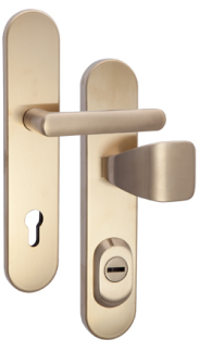 Rostex RX1-50 RC4 security fittings, Round, Stainless steel Titanium matt, Exclusive, Handle - Square handle