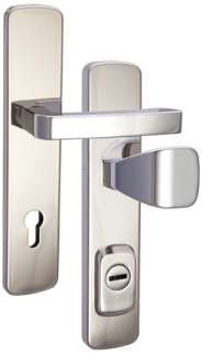 Rostex RX1 Astra RC4 security fittings, Chrome Stainless steel Glossy, Handle - Square handle
