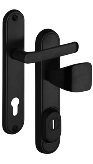 Rostex R1 Decor Round RC4 security fittings, Black Matt, Handle - Square handle