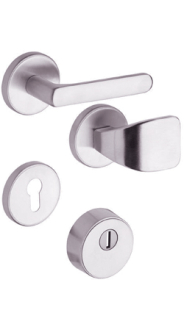 Rostex security rosette fitting R1/S MT finish, Round, Chrome Stainless steel, for Elite and Termo series