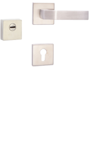 Rostex R3/H rosette fitting, Square, Stainless steel matt, Treviso, for handle, for Economy series