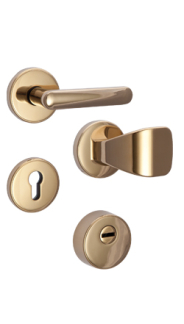 Security rosette fitting Rostex R1/S, Round, Titanium glossy, for the Economy series