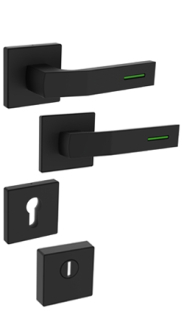 Rostex R4/H security rosette fitting, square, matt black, for the Economy series