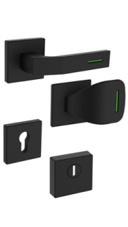 Rostex security rosette fitting Rostex R1/H fitting MT finish, Square, Black matt, for Elite and Termo series