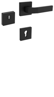 Rostex R3/H rosette fitting MTL finish, Square, Black matt, Treviso, for handle for Elite and Termo series