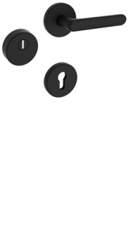 Rostex R3/S rosette fitting MTL finish, Round, Black matt, Exclusive, for handle, for Elite and Termo series