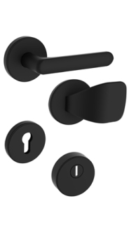 Rostex R1/H security rosette fitting, square, matt black, Lumino green, for the Economy series