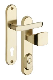 Rostex R1 security fittings, Round, Stainless steel matt Titan, Baryt, Handle - Square handle