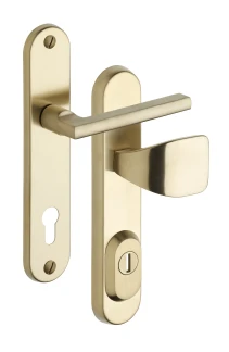 Rostex R1 security fittings, Round, Stainless steel matt Titan, Brit, Handle - Square handle