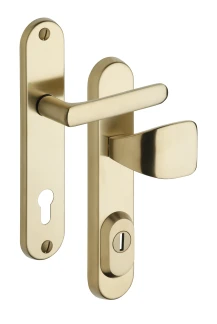 Rostex R1 security fittings, Round, Stainless steel matt Titan, Exclusive, Handle - Square handle