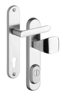 Rostex R1 security fittings, Round, Stainless steel matt, Exclusive, Handle - Square handle
