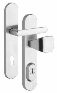 Rostex RX1-50 RC4 security fittings, Round, Stainless steel Matt, Solid, Handle - Teardrop handle