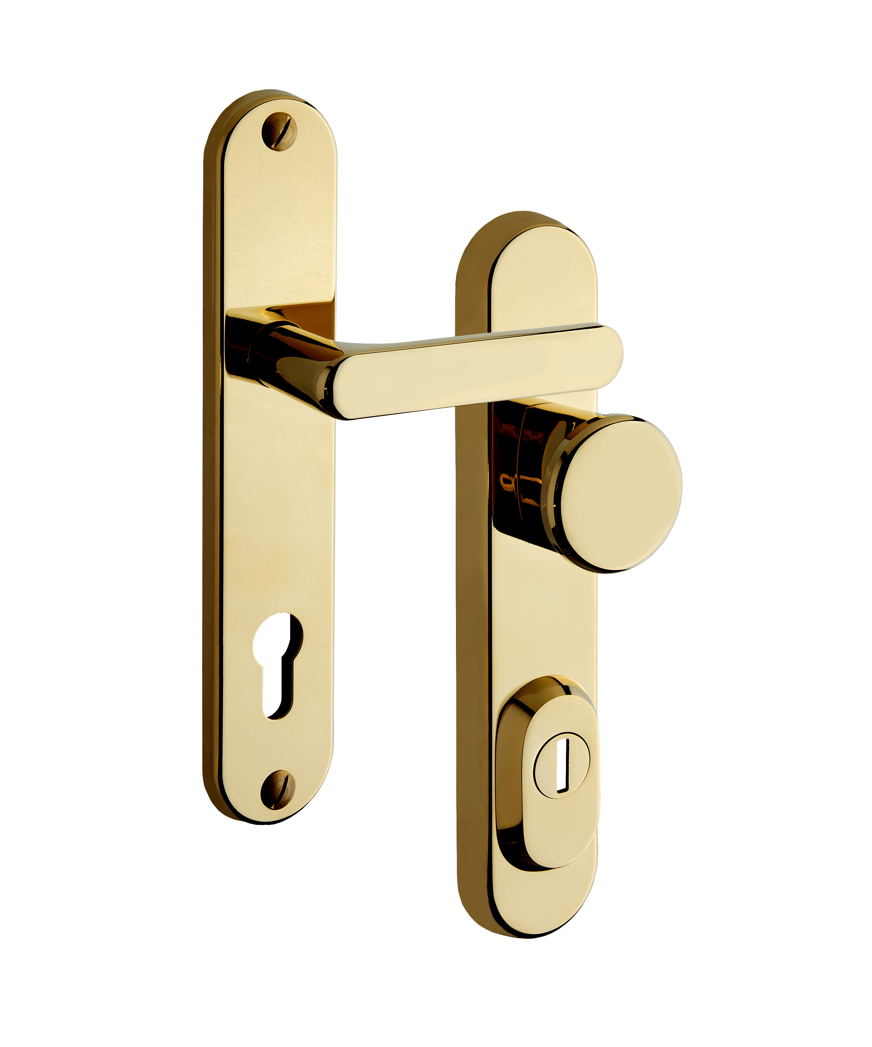 Rostex R1 security fittings, Round, Titanium glossy, Handle - Ball