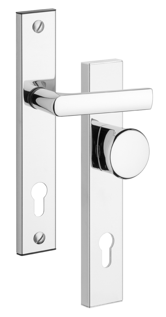 Security fitting Rostex T802, Round, Chrome Stainless steel polished, Handle - Ball