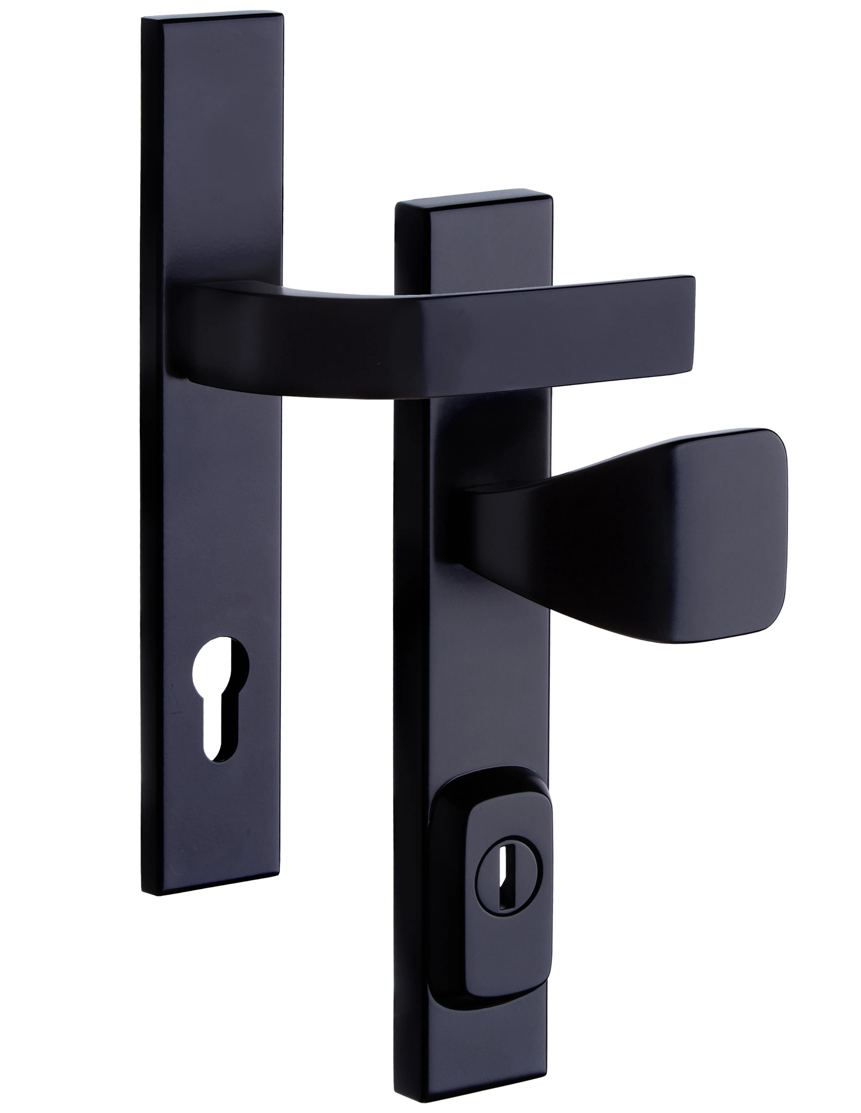 Rostex RN1 Fondi security fittings, Square, Black matt, Lumino green, Handle - Square handle