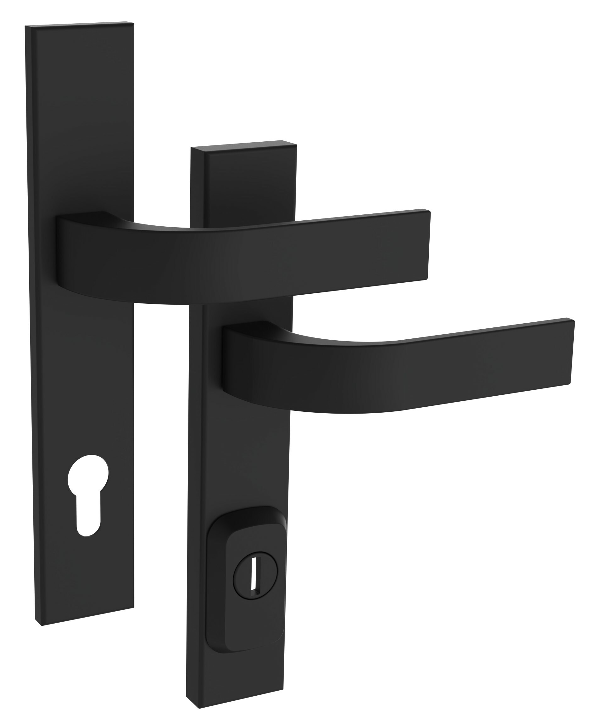 Security fitting Rostex RN4 Fond, Square, Black matt, Lumino green, Handle - Handle